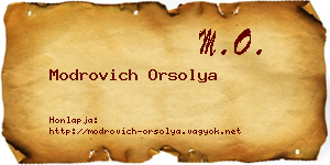 Modrovich Orsolya névjegykártya